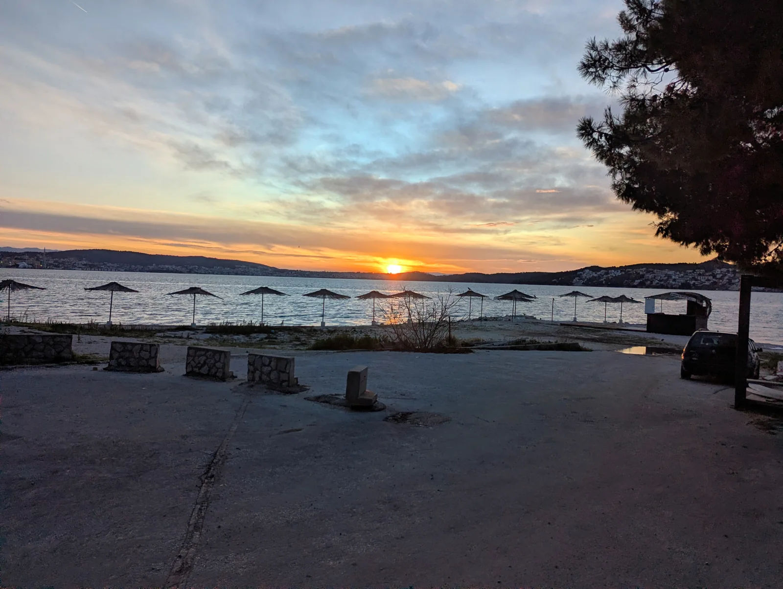 Sunset over the bay at Seget, just west of Trogir